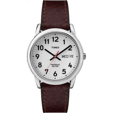 Timex Men's Easy Reader Watch, Brown Textured Leather Strap