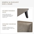 thumbnail image 6 of Modern Vegan Leather Accent Chair Upholstered Sofa Chair Arms & Wooden Legs Home Living Room Bedroom Grey, 6 of 7