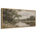 thumbnail image 4 of Large Framed Canvas Wall Art Vintage Country Landscape Print for Living Room Decoration - 60"x30" Natural Frame, 4 of 7