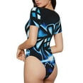 thumbnail image 2 of Rocae Géométrie Dash pour une Pièce Col Rond Manches Courtes Justaucorps pour Femmes Décontracté Basique Justaucorps Combinaison Quotidienne T-Shirts-TTTG, 2 of 7