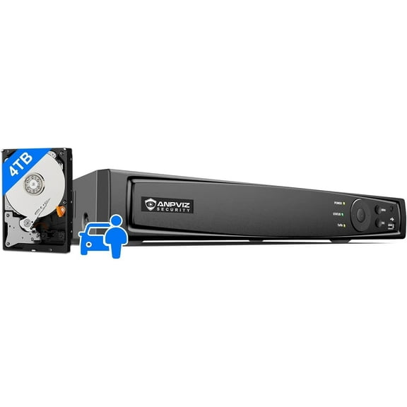 Anpviz 16 Channel NVR Network Video Recorder with12MP/8MP/4MP IP Camera Support, 4K HDMI, 16 PoE Ports, H.265 Compression, 8TB HDD Capacity