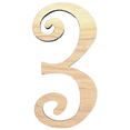 thumbnail image 1 of Krafty Supply - 12" Tall Birch Number 3 | 1/4" Birch Plywood | Curlz | Wooden Craft Numbers, 1 of 2