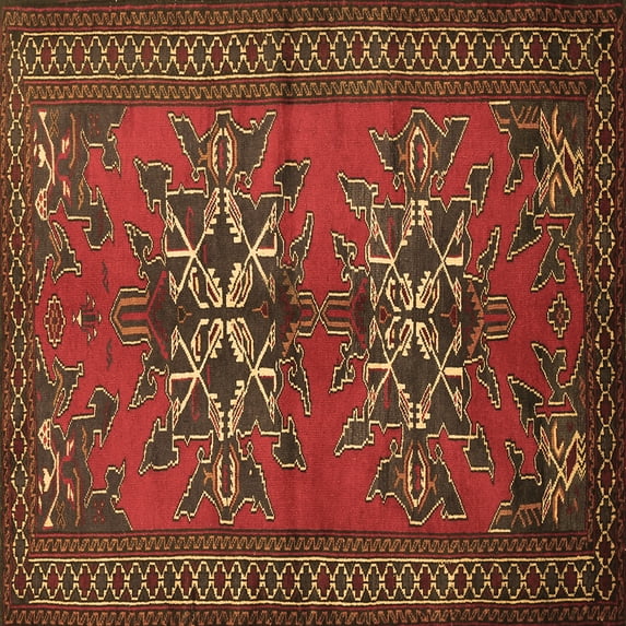 Ahgly Company Indoor Square Persian Brown Traditional Area Rugs, 5' Square