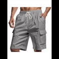 thumbnail image 1 of Pantalones Cortos Cargo para Hombre, Modernos, con Cordón Ajustable, Cintura Elástica, Informales, con Múltiples Bolsillos, para Entrenamiento, Deportes Al Aire Libre. Gris S, 1 of 9