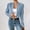 Sky Blue, variant on Womens Lapel Collar Cropped Jacket Long Sleeve Open Front Casual Commuter Outerwear Coat Sky Blue XS(XS)