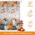 thumbnail image 3 of Teal Orange Pumpkins Fall Shower Curtains for Bathroom, Thanksgiving Leaves Brown Wooden Waterproof Fabric Shower Curtain, Decorative Bathroom Curtain for Bathtub, 36"x72", No Hooks Included, 3 of 9