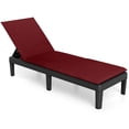 thumbnail image 2 of Costway Chaise Longue de Patio Fauteuil Inclinable avec Dossier Réglable à 3 Positions et Coussin Rouge, 2 of 8