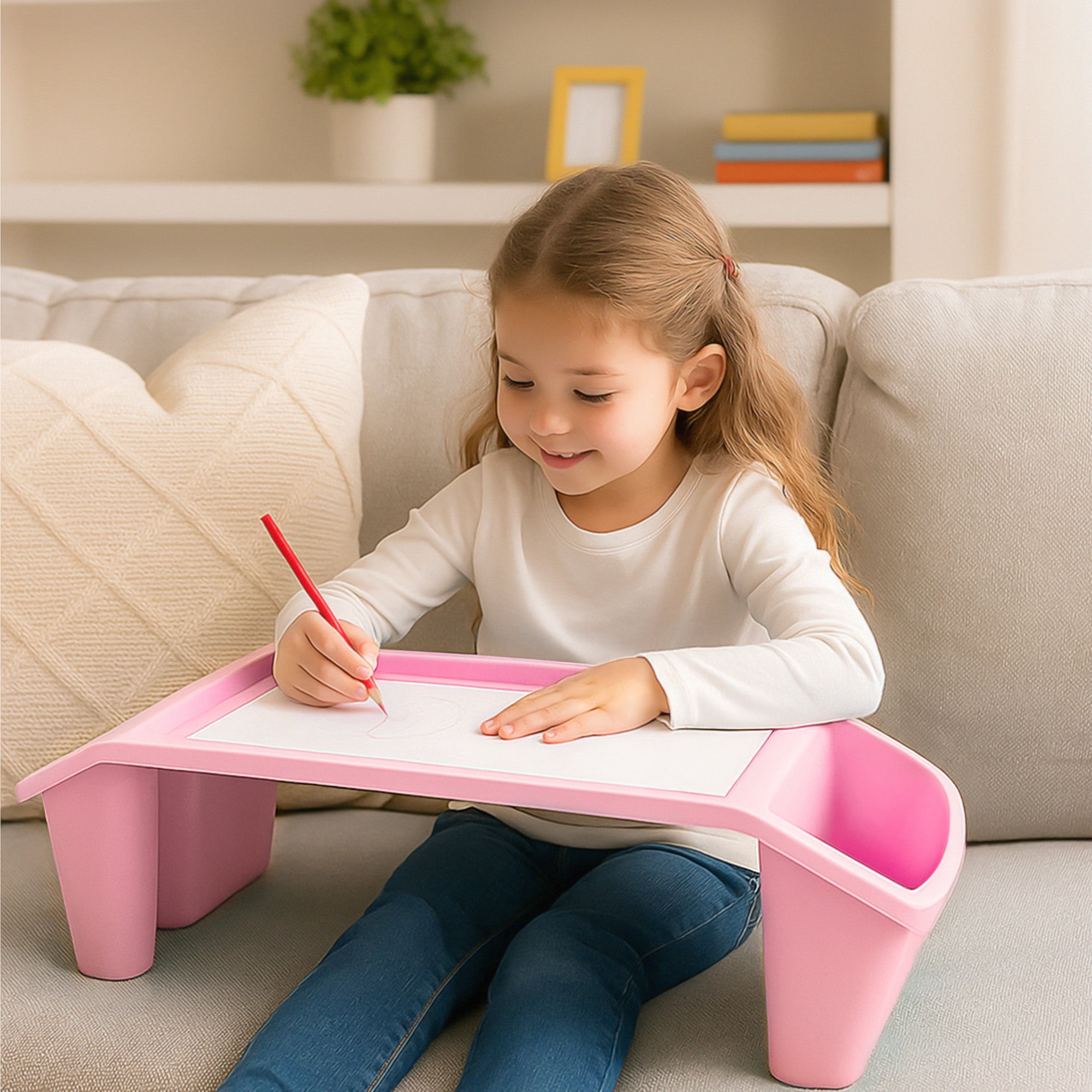 Storex Pupitre portatif en plastique, plateau léger pour enfants, rose STOREX BUREAU D'ART ROSE