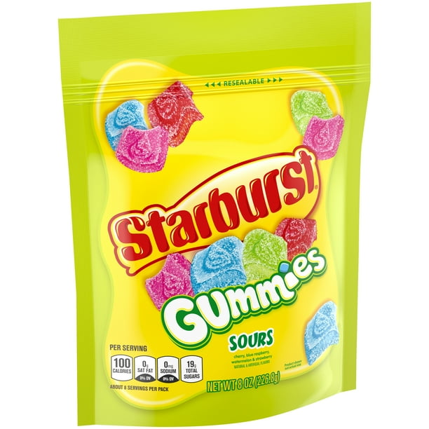 Starburst Gummies Sours Candy, 8 ounce