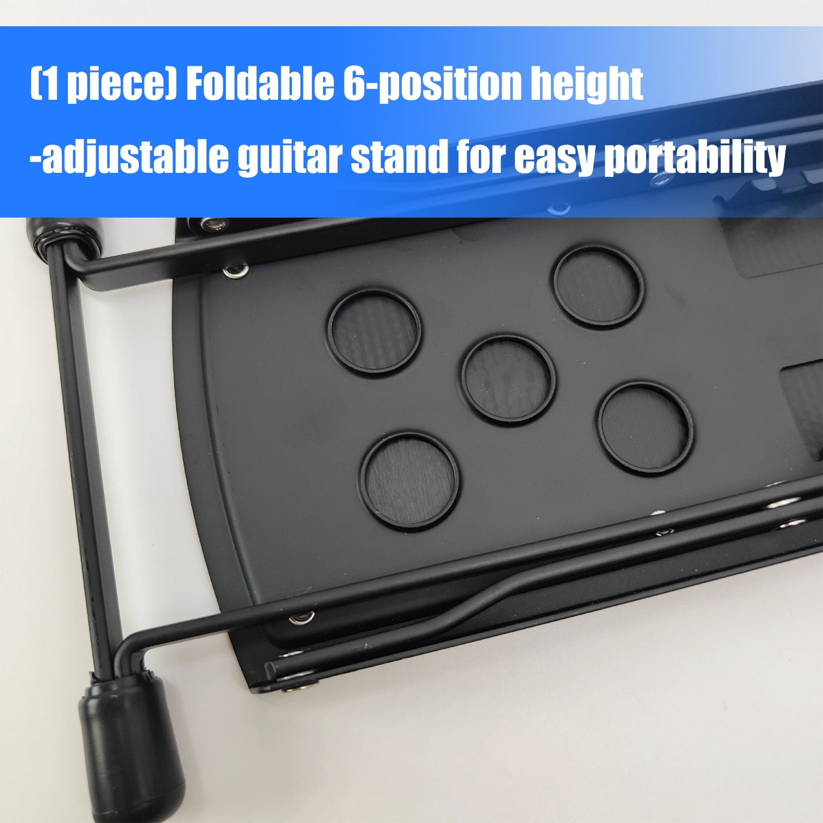 Portable Fold Up Guitar Stool 6 Height Settings Steel Reinforcement Rubber Grips Design For Musicians On The Go
