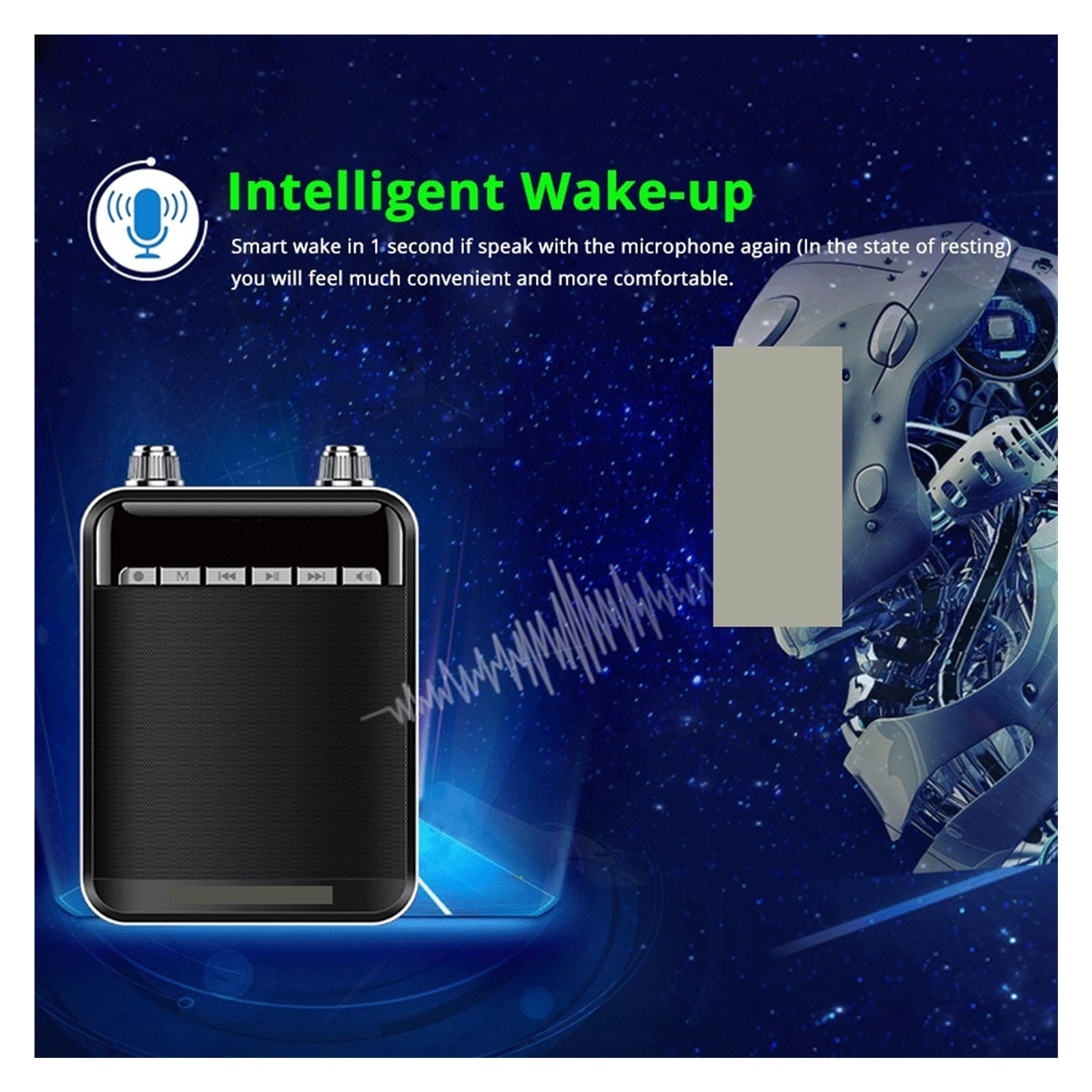 Blue-tooth Smart Wireless Voice Amplifier For Teachers Megaphone Amplifier Speakers UHF Wireless Microphone FM Radio ,Easy to Operate