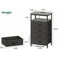 thumbnail image 3 of Nightstand with Charging Station, 27.6 Inch Bedside Table with Fabric Drawers, End Table with USB Ports and Outlets, Night Stand for Bedroom, 3 of 9