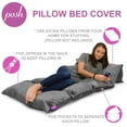 thumbnail image 3 of Posh Kids Floor Pillow Cover - Premium Cushion and Lounger Covers for Pillows (Pillows Not Included), Multicolored Flowers on Gray, 3 of 5