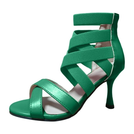 

YUHAOTIN Black High Heels for Women Closed Toe Ladies Summer Fashion Elegant Fine Flash Shallow Mouth Pointed Fine with Large Size High Heels Single Shoes High Heel Sandals Clear