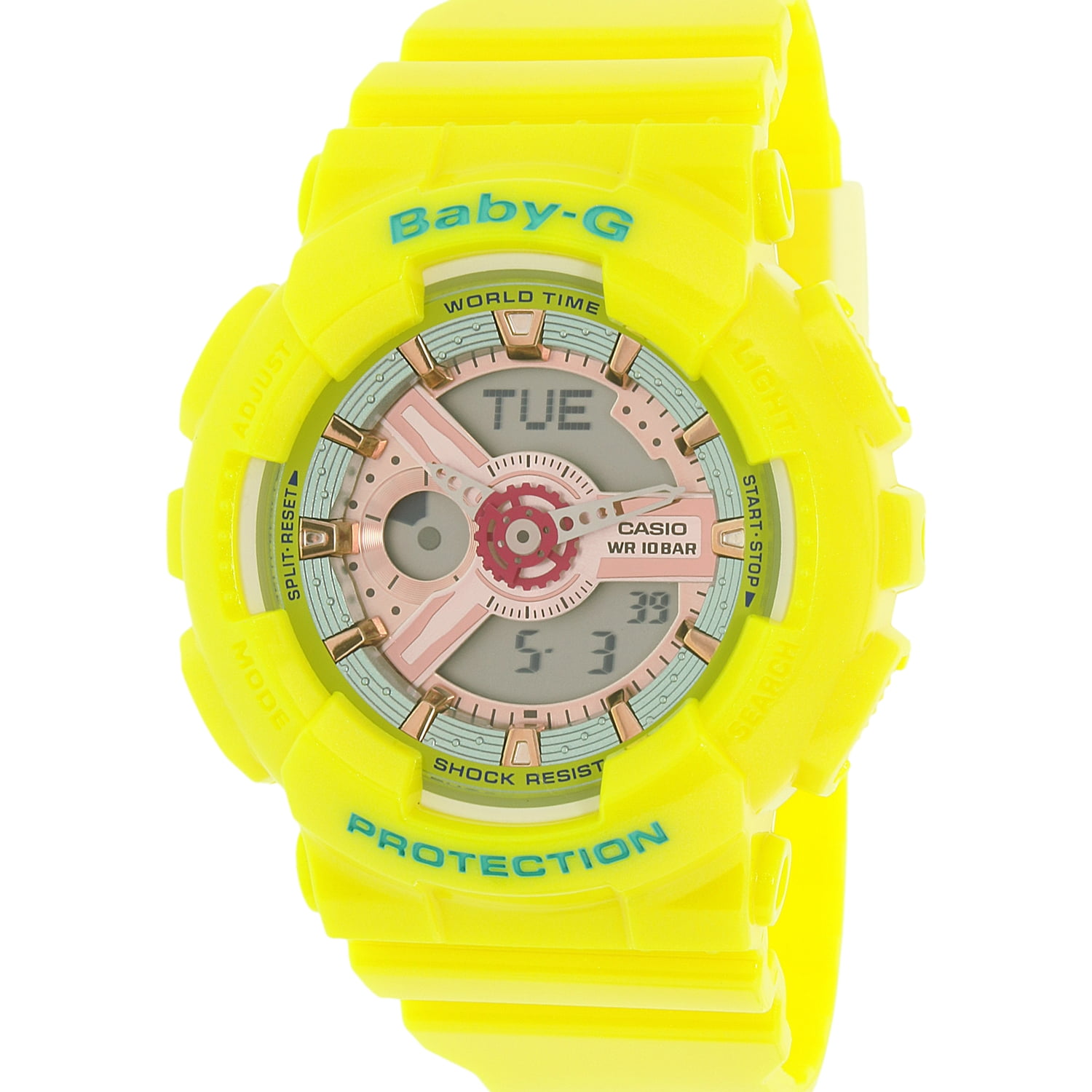 Women's Baby-G BA110CA-9A Yellow Plastic Quartz Sport Watch - Walmart.com