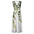 thumbnail image 4 of Viikei Womens Dresses Clearance,Dresses for Women Plus SizeWomen's Spring/Summer Sleeveless Color V-Neck Wrapped Chest Dress Long Dress White XXXL, 4 of 5