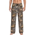 thumbnail image 2 of Lsque Moose fox bear leaf tree Print Men's Pajama Pants, Lounge Pant - Comfortable Home Wear,Elastic Waistband, Stylish Design-Small, 2 of 9