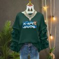 thumbnail image 4 of Yteetum Women's Merry Christmas Sweatshirts Oversized Crewneck Christmas Pleated Ruffle Trim Pullover Hoodless Sweatshirts Tops Womens Casual Xmas Graphic Round Neck Loose Lantern Sleeve Sweatshirts, 4 of 7
