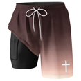 thumbnail image 4 of IWRICH Men's Swim Trunks with Compression Liner Bathing Suits 2 in 1 Stretch Shorts with Pockets Rose Gold XXXL, 4 of 4