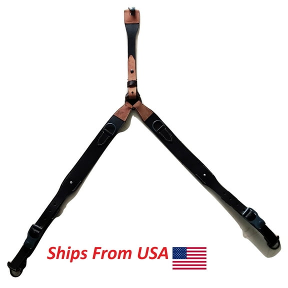 ww1 | ww2 German Black Leather Y Straps Suspender – WWII WWI German gear | ww1 ww2 german uniform