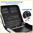 thumbnail image 4 of Zipper Binder with Shoulder Strap 2 inch 3 Ring Waterproof File Folder Organizer Bag 500 Sheet Abstract Rose Watercolor Pattern, 4 of 8