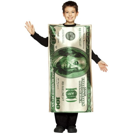 One Hundred Dollar Bill Child Halloween Costume - One Size