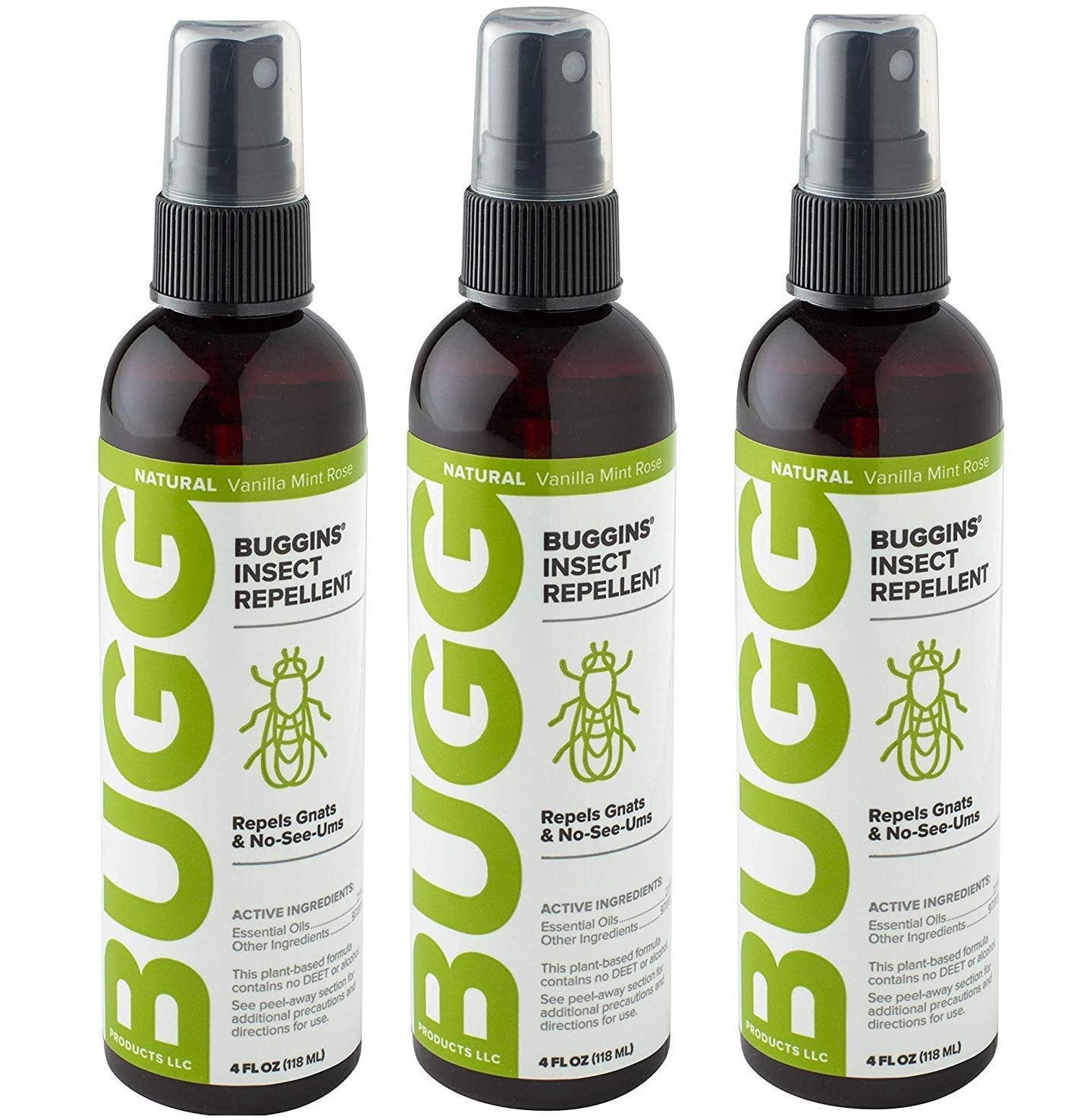 Buggins Natural Insect Repellent  DEET-Free, Repels Gnats & Flies, Plant Based, Vanilla Mint & Rose Scent, 4-oz 1 Packaging May Vary  3