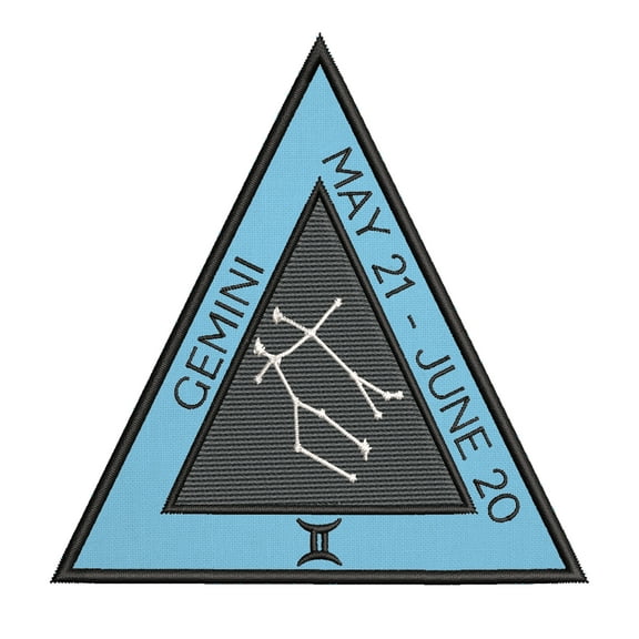 Gemini Horoscope 4 Inch Iron Or Sew On Embroidered Fabric Badge Patch Astrology, Zodiac Iconic Series