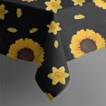 thumbnail image 5 of Black Sunflower Daffodil Pattern Square Tablecloth,Waterproof Square Table Cover,Wipeable Spillproof Washable Table Cover for Home Kitchen Party Decor 42"X42"(107x107cm), 5 of 6