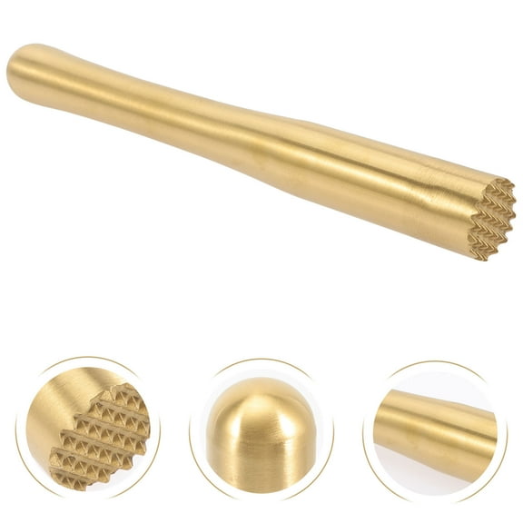 STRANDCHIC Golden Stainless Steel Muddler Professional Bartender Tool for Home and Bar Use Cocktail Mixer
