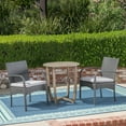 thumbnail image 3 of GDF Studio Typhaine Outdoor Acacia Wood and Wicker 3 Piece Bistro Set with Cushions, Gray and Light Gray, 3 of 13