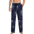 thumbnail image 4 of FREEAMG Men's Pajama Pants with Pockets Sleepwear Lounge Pants Stretch Casual Star Navy 17, 4 of 7