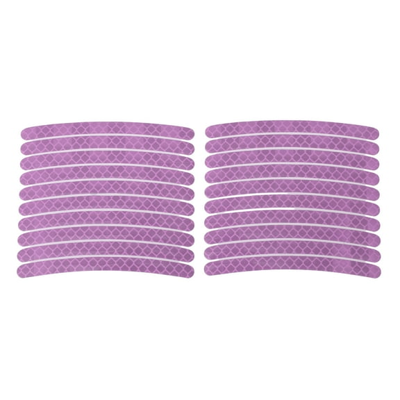 20 Pcs Arc Wheel Rim Stickers Car Wheel Rim Tapes Decoration Stickers for 14-22" Taro Purple Reflective PET