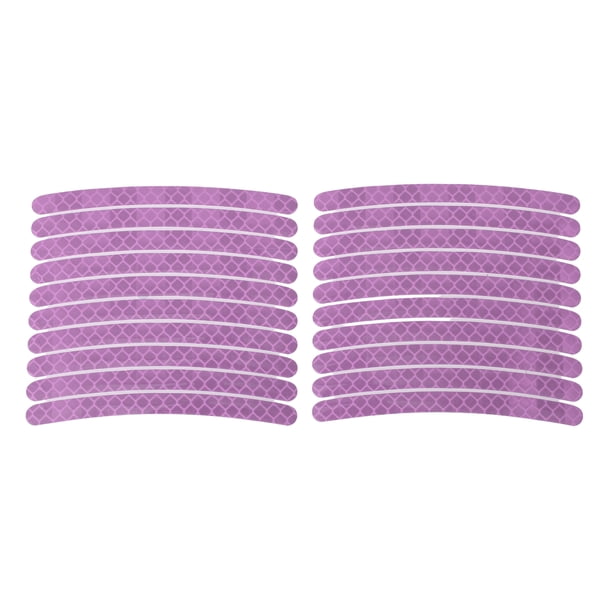 20 Pcs Calcomanías para Llantas en Arco, Cintas Decorativas para Llantas de Automóvil para 14-22" Púrpura Taro Reflectante PET