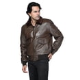 thumbnail image 1 of Men's Leather Jacket with Genuine Fur Collar, 1 of 9