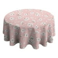 thumbnail image 4 of Pioneer Flower Floral Print Pattern Round Tablecloth 60"x60",Wrinkle Wipeable Table Cloth for Kitchen Dining Room Picnic Patio Party, 4 of 6