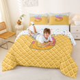 thumbnail image 3 of Catabedysis Multicolor Sprinkles Print Full Size Comforter Sets For Boys,Waffle Personalized Letter S Bedding Comforter Set,Colorful Stars Reversible,3pcs,1 Comforter and 2 Pillowcases, 3 of 7