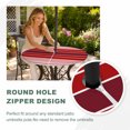 thumbnail image 4 of Round Outdoor Tablecloth with Umbrella Hole and Zipper, Red Striped Tablecloth with Elastic Waterproof, Modern Minimalist Gradient Lines Country Patio Table Covers for 31" - 35" Picnic Pool Tables, 4 of 9