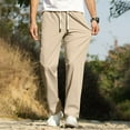 thumbnail image 2 of Mens Drawstring Elastic Waistband Pants Fashion Loose Straight Leg Pants Fall Winter Piece, 2 of 6