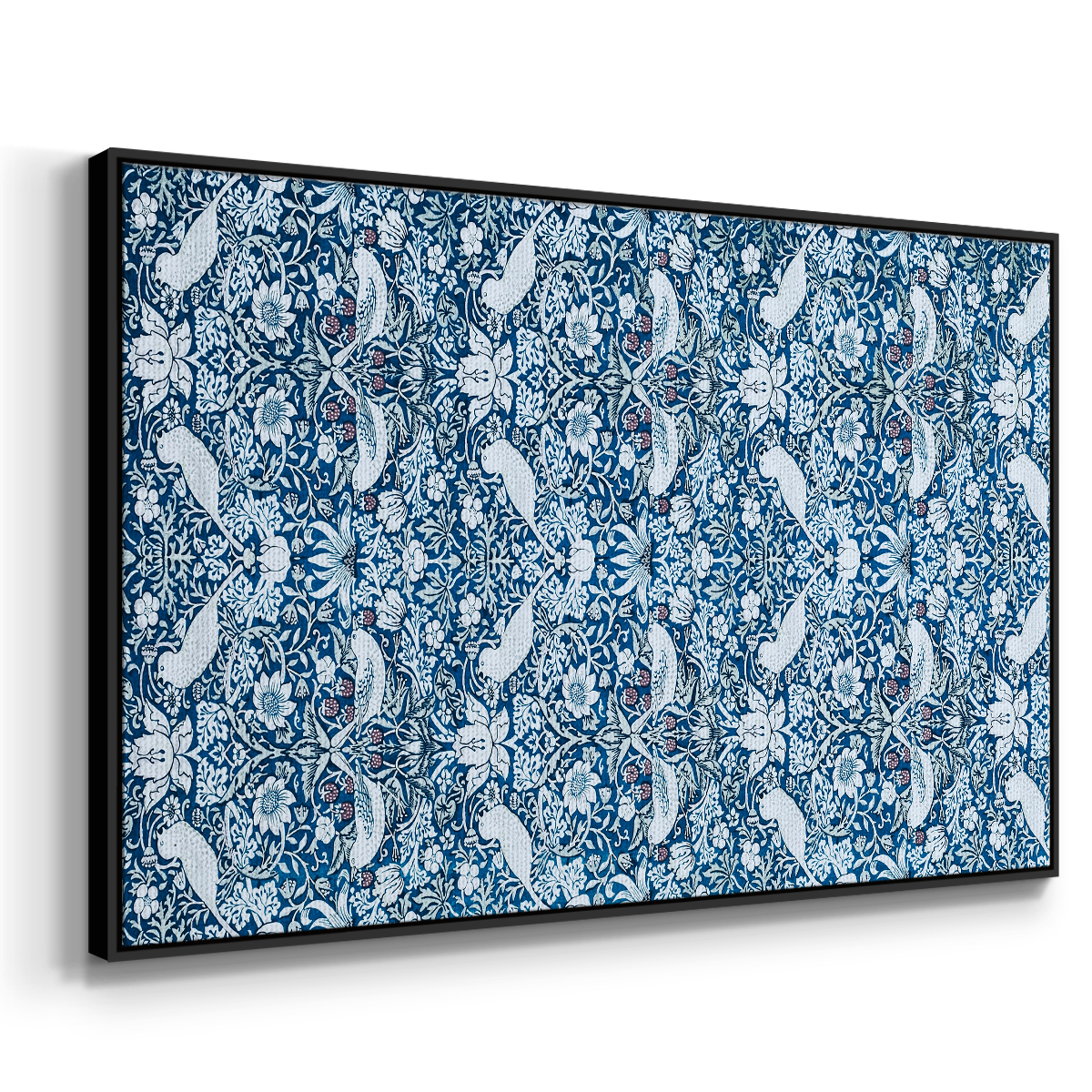 Vintage Abstract Print-LIX Framed in Black Wood Gallery Wrapped Canvas 27 in. x 41 in.