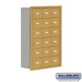thumbnail image 1 of Cell Phone Storage Locker - 6 Door High Unit (8 Inch Deep Compartments) - 18 A Doors - Gold - Recessed Mounted - Master, 1 of 1