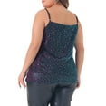 thumbnail image 4 of DARING DIVA Women's Plus Sequin Glitter Cami Sleeveless Party Tank Top 1X Purple Blue, 4 of 6