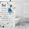 thumbnail image 3 of Christian Bible Verse Shower Curtain Rustic Farmhouse Flower Showers Curtains for Bathroom Christian Scriptures Trust in Lord Waterproof Polyester Fabric Bathroom Decor Curtain with Hooks 72x72 Inches, 3 of 6