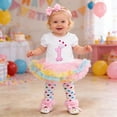 thumbnail image 2 of JAJAHO Birthday Girl Outfit Toddler Baby Girls Clothes Short Sleeve Romper Bodysuits With Tutu Skirts Headband Cute Celebration 3 Piece Comfortable Outfit, 2 of 5