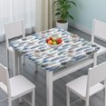 thumbnail image 3 of Blue Boho Tribal Feathers Pattern Square Fitted Tablecloth with Elastic Edge,Square Table Cover,Washable Elastic Table Cover for Home Kitchen Party Decor 36in(91cm), 3 of 6