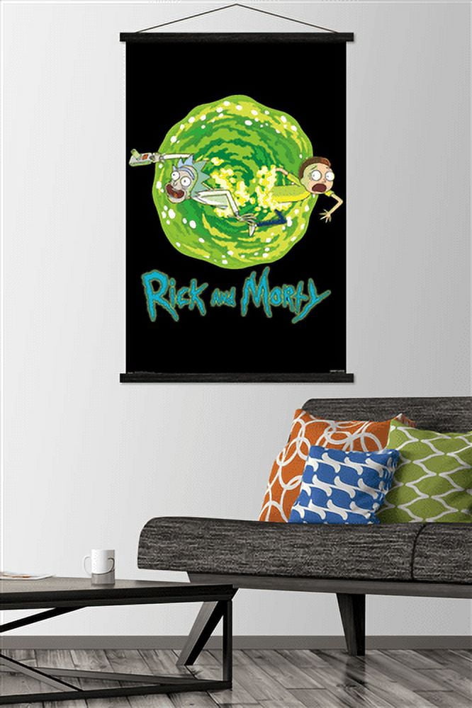 Rick And Morty - Portal Wall Poster with Magnetic Frame, 22.375" x 34"