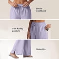 thumbnail image 6 of Neewe Women's Sun Protection Pants UPF 50+elastic Waistband Drawstring Side Pockets Straight Tube Side Slit Pants for Women, 6 of 7