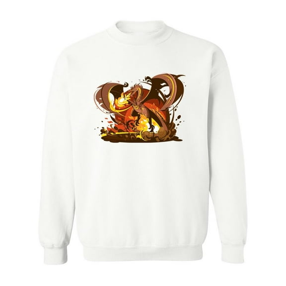 Fire Breathing Dragon. Sweatshirt Men -Image by Shutterstock, Male x-Large