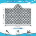 thumbnail image 2 of Gray Geometric Quatrefoil Pattern Hooded Bath Towel，50"x30" for Ages 3 To 12 Kids, Quick Dry Lightweight Soft Microfiber Hood Beach Towel Cover Up for Kids, 2 of 7