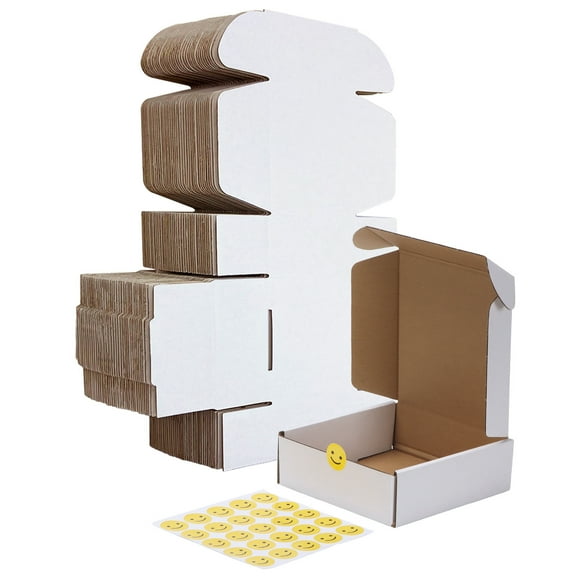 6x6x2 Shipping Boxes, 25 Packs Gift Boxes for Shipping Business Party, White